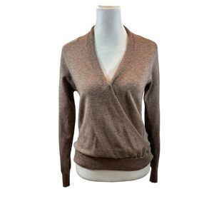 Ladies Heartloom‎ Heather Brown Faux Wrap Sweater Size Small
